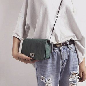 Women Messenger Turn Lock Mini Bag Female Handbag
